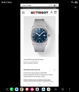 Tissot PRX Reloj Acero