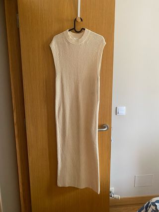 Vestido de punto H&M beige