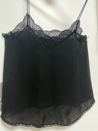 Camiseta negra encaje - Talla M