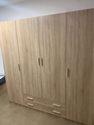 Armario ropero 4 puertas beige