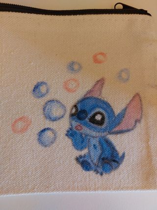 Astuccio Stitch: Blu & Bianco