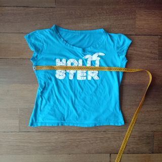 Camiseta Hollister turquesa talla S