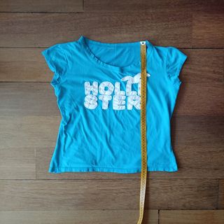 Camiseta Hollister turquesa talla S