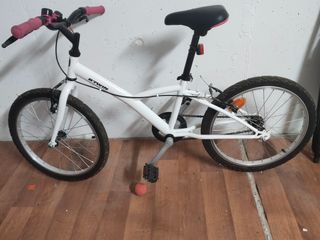 Bicicleta niña BTWIN 16" blanca y rosa