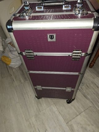 Maletín maquillaje morado - Carro esteticista