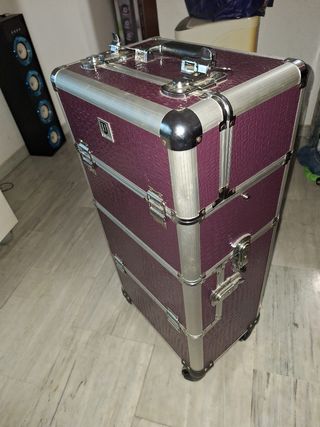 Maletín maquillaje morado - Carro esteticista