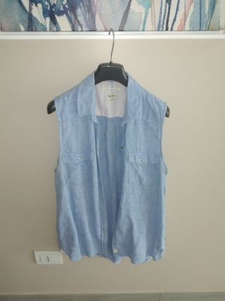 Camicia smanicata pepe jeans blu