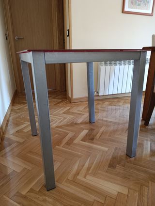 Mesa cristal roja moderna - Cocina
