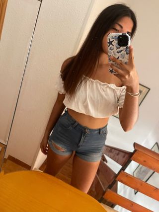 Top Bershka blanco talla XS