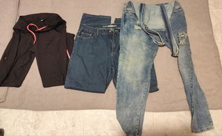 Vaqueros, peto y dos chaquetas 