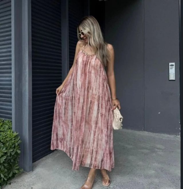 Vestido largo tie dye ZARA