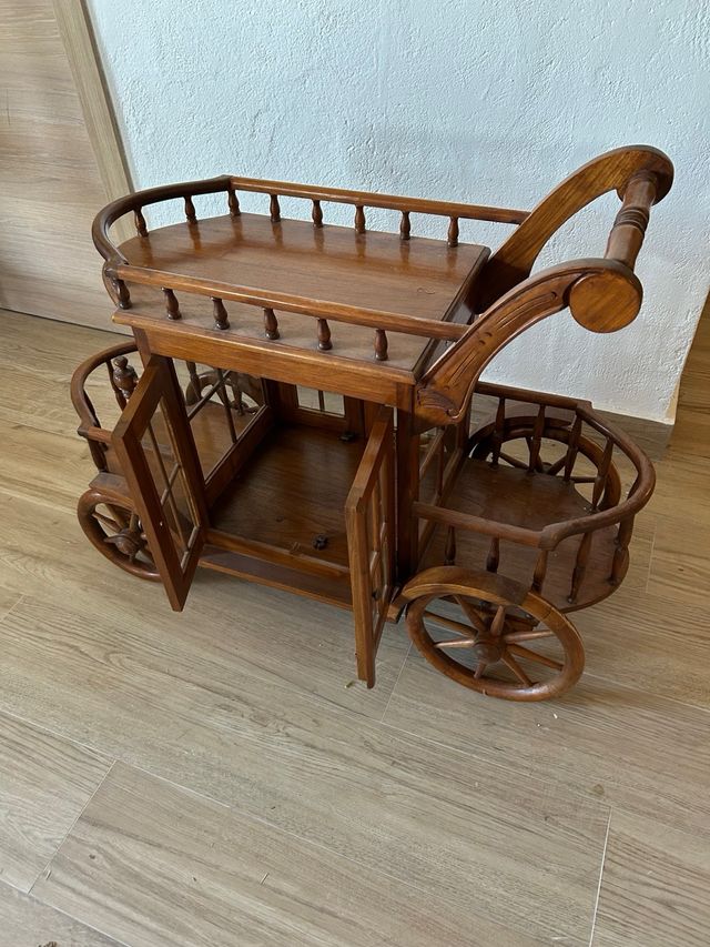 Carrello da bar in rovere stile vintage