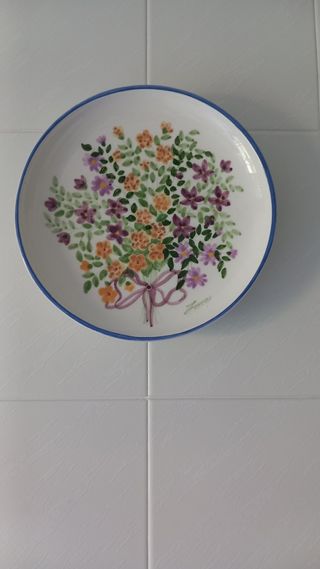 Plato decorativo - Flores - Porcelana
