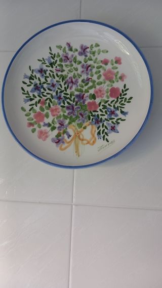 Plato decorativo - Flores - Porcelana