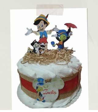 Tarta pañales Pinocho bebé