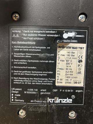 Hidrolimpiadora Kranzle 160 TST 
