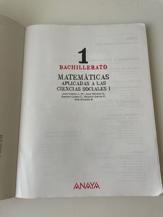 Matemáticas aplicadas a las Ciencias Sociales I.