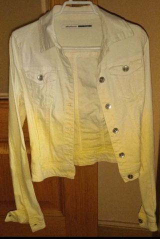 Cazadora vaquera blanca y amarilla - Talla S