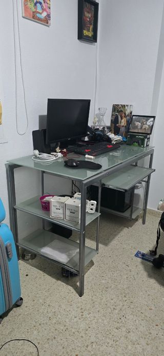 Mesa escritorio cristal - metal