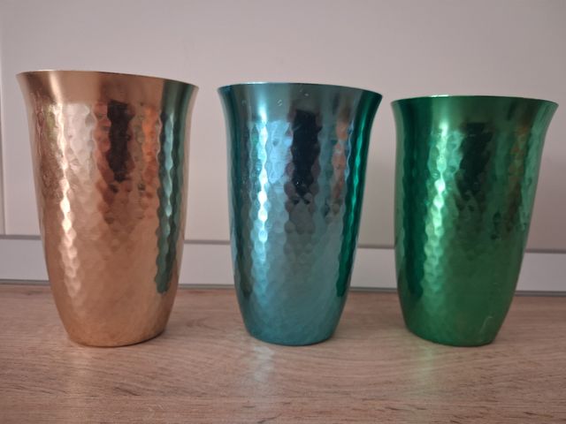 Jarra y vasos vintage metal