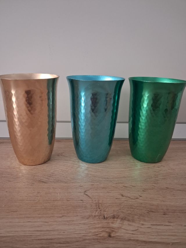 Jarra y vasos vintage metal