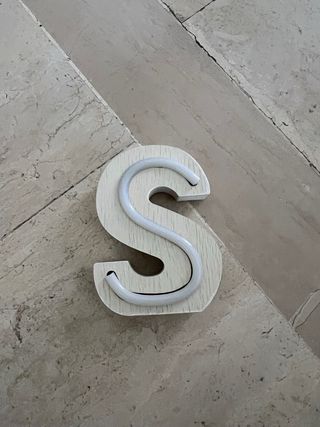 Lettera S Neon Verde - Legno