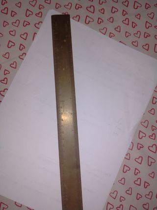 Righello in ottone antico