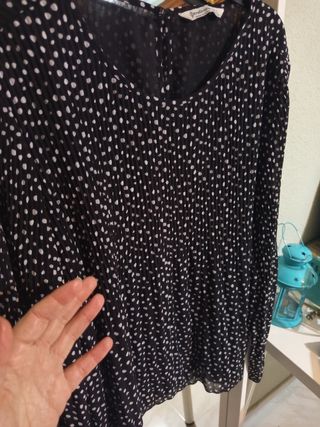 Blusa negra lunares - Talla L