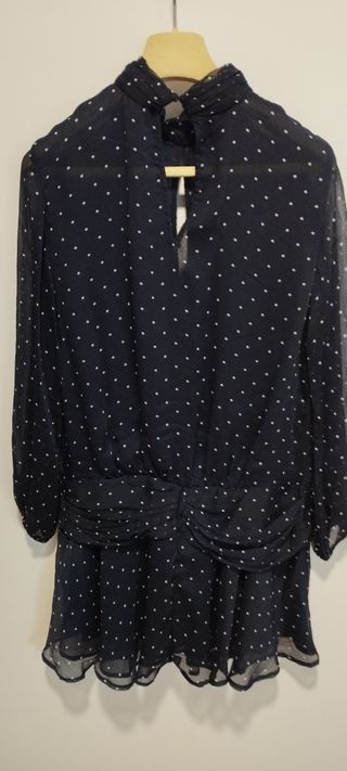 Vestido Zara lunares negro talla S