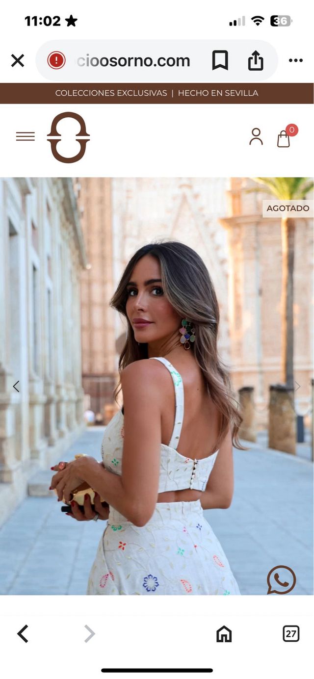 Vestido Rocío Osorno blanco - 2 piezas , 40/42