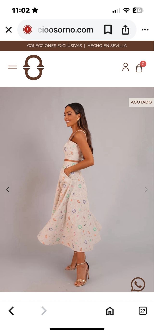 Vestido Rocío Osorno blanco - 2 piezas , 40/42