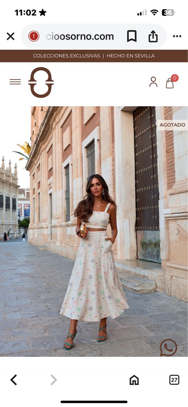 Vestido Rocío Osorno blanco - 2 piezas , 40/42