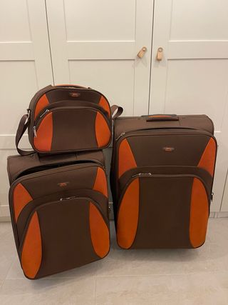 Juego de Maletas viaje marrón-naranja, Slazenger