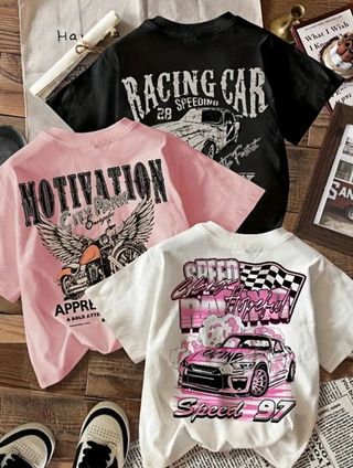 3 Camisetas estampadas coches