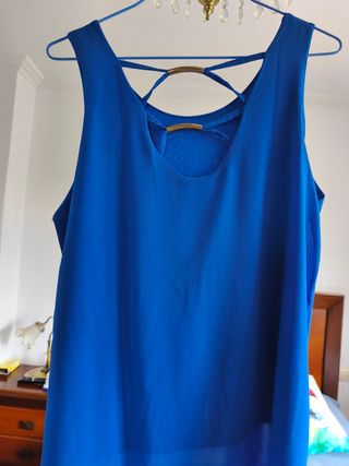 Blusa azul estampada