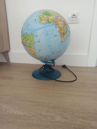 Globo terráqueo con luz (25cm diámetro).