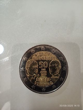 Moneda 2€ Francia 2013 - Tratado del Elíseo
