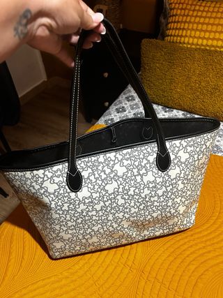 Bolso tote beige y gris