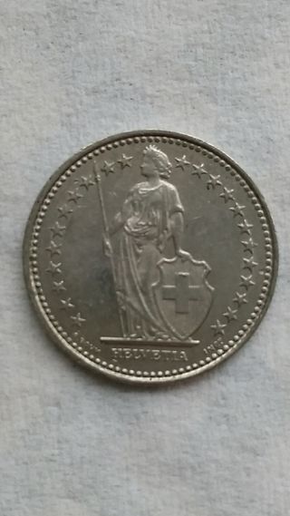 Moneda Suiza 1/2 Franco 1983
