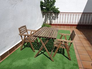 Mesa y 2 sillas jardín - Madera