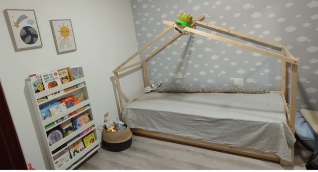 Cama casita infantil madera, extensible a 180*200