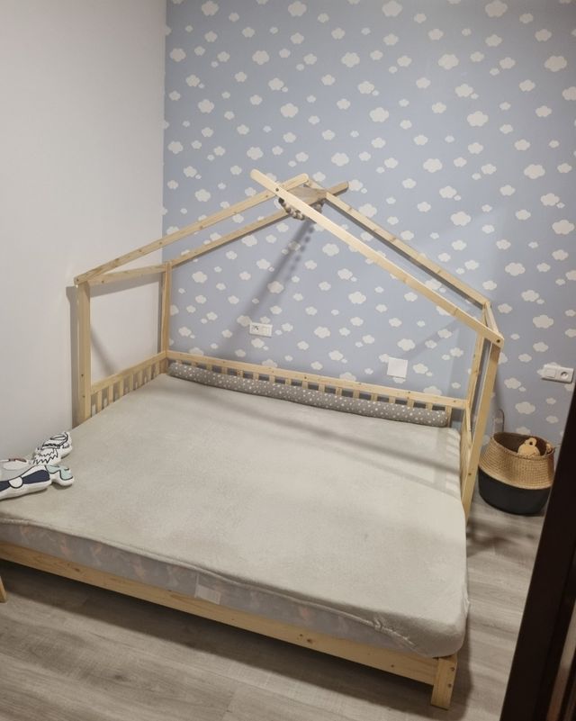 Cama casita infantil madera, extensible a 180*200