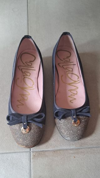 Bailarinas Callaghan 40 - negras y doradas