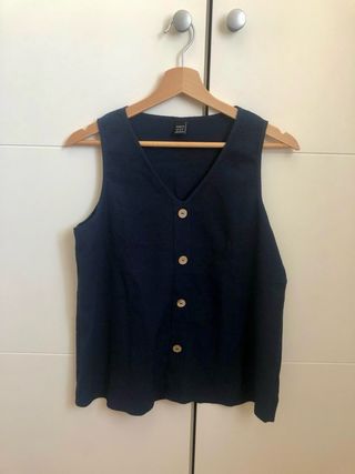 conjunto de blusa sin mangas y pantalón corto