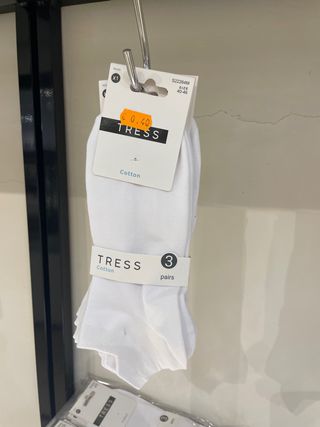 3 pares calcetines TRESS blancos