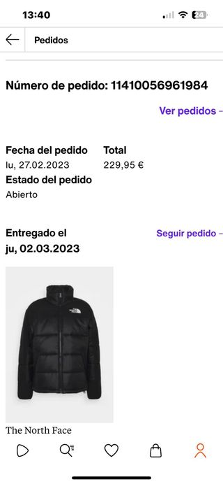 Chaquetón North Face negro