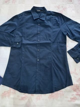 2 Camicie Uomo Blu Slim Fit XL