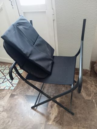 Silla plegable negra - metal y tela
