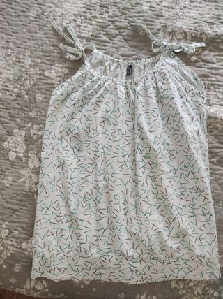 Blusa de tirantes Loreak Mendian blanca estampada