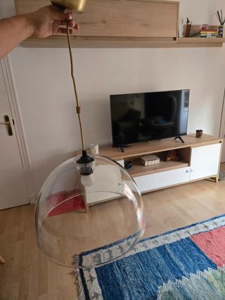 2 lámparas de techo cúpula transparente y blanca